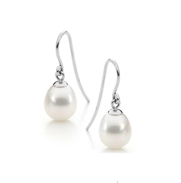 Blanc Raindrop Pearl Silver Earrings 12mm - Australian Designer Fine ...